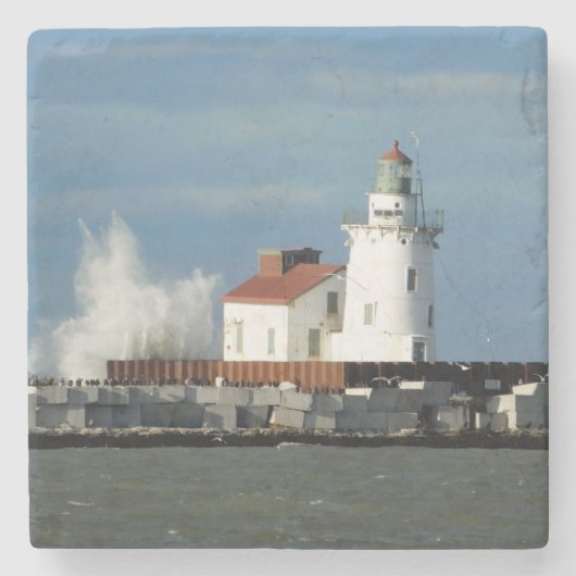 Vuurtoren met Onderzetter Wave Stone (Voorkant)