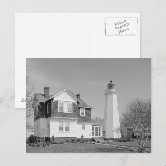Vuurtoren met ouderdomscomfort briefkaart (Voorkant / Achterkant)