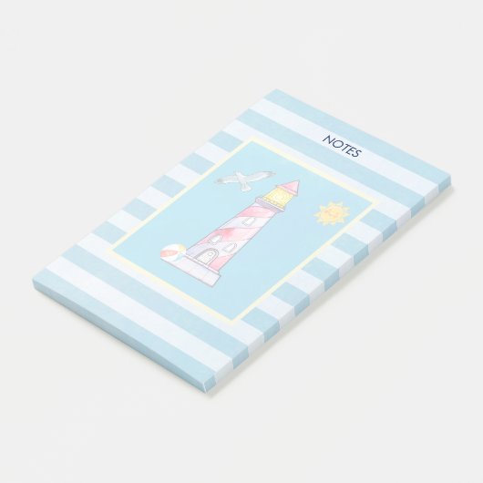 Vuurtoren met rode Waterverf Post-it® Notes (Schuin)