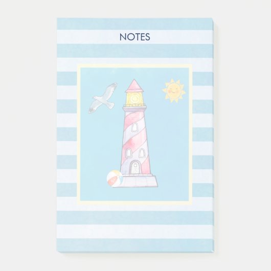 Vuurtoren met rode Waterverf Post-it® Notes (Voorkant)