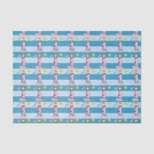 Vuurtoren met rode Waterverf Tissuepapier