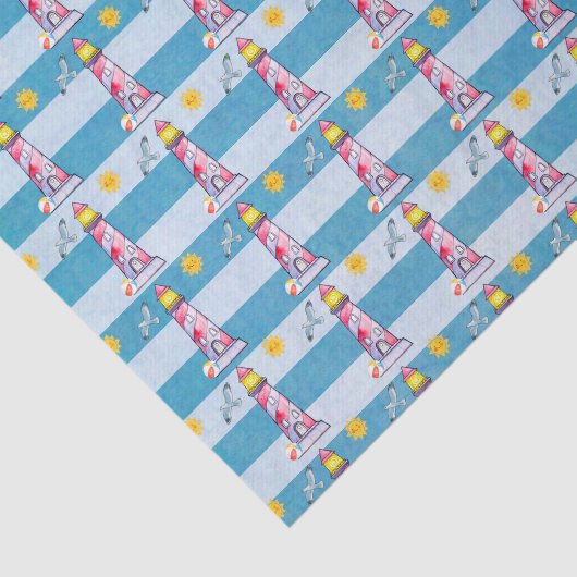 Vuurtoren met rode Waterverf Tissuepapier (Detail)