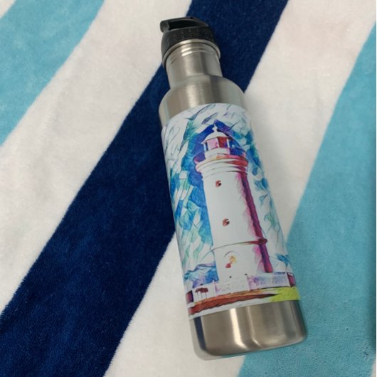 Vuurtoren met strandthema waterfles 