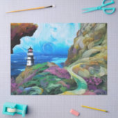 Vuurtoren met uitzicht op het Zee Tissuepapier (Craft)