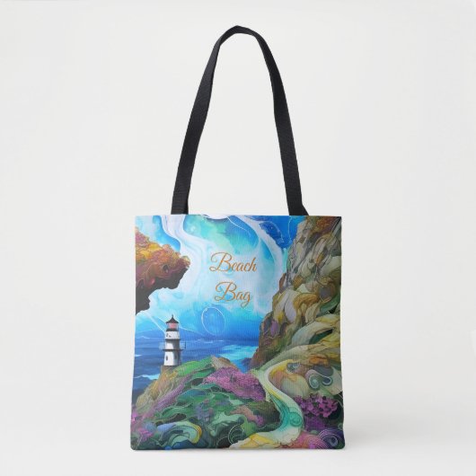 Vuurtoren met uitzicht op het Zee Tote Bag (Voorkant)