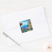 Vuurtoren met uitzicht op het Zee Vierkante Sticker (Envelop)