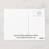 Vuurtoren met vierkant punt, Maine Briefkaart (Achterkant)