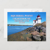 Vuurtoren met vierkant punt, Maine Briefkaart (Voorkant / Achterkant)