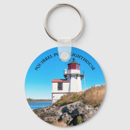 Vuurtoren met vierkant punt, Maine Button Sleutelh Sleutelhanger