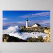 Vuurtoren met vuurgolven poster (Voorkant)