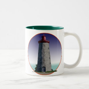 vuurtoren met windmolens tweekleurige koffiemok