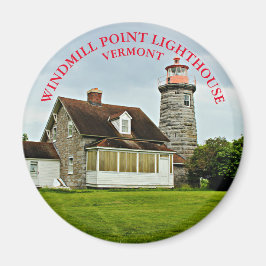 vuurtoren met windmolens, Vermont Round Magnet