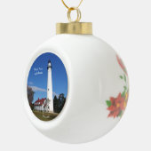 vuurtoren met windpunt keramische bal ornament (Rechts)