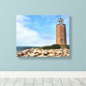 Vuurtoren met zeer veel punten, verwaterd Canvas m Afdruk (Insitu (Houten vloer))