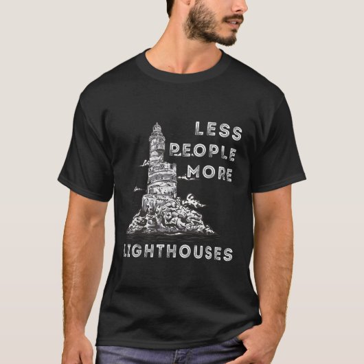 vuurtoren minder mensen meer vuurtoren seaside li t-shirt (Voorkant)