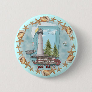 vuurtoren Mississippi Shells Ronde Button 5,7 Cm