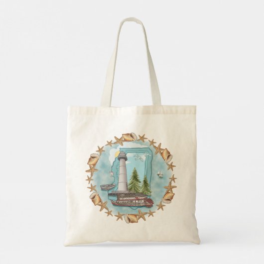 vuurtoren Mississippi Shells Tote Bag (Achterkant)