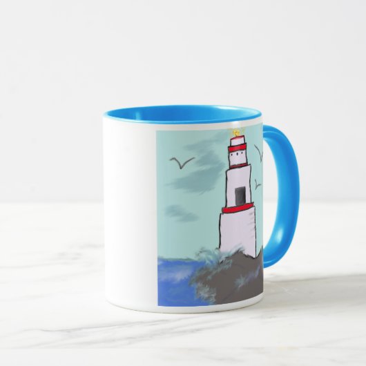 vuurtoren, mok (Voorkant rechts)