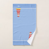 Vuurtoren & Monogram op Lichtblauw Bad Handdoek (Handdoek)