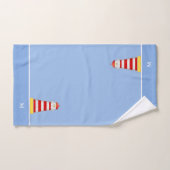 Vuurtoren & Monogram op Lichtblauw Bad Handdoek (Handdoek)