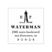  Vuurtoren Monogram Retouradres Rubberstempel (Afrduk)