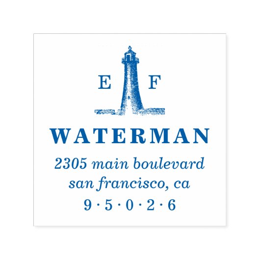  Vuurtoren Monogram Retouradres Zelfinktende Stempel (Design)