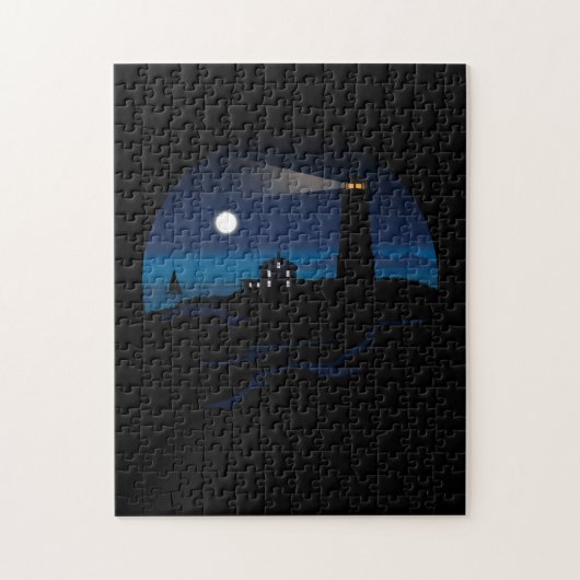 vuurtoren - nacht legpuzzel (Verticaal)