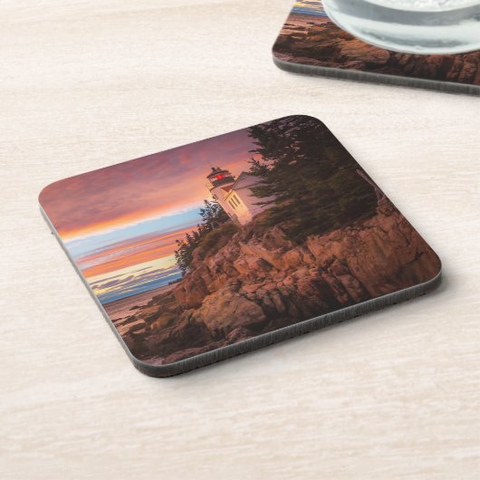 vuurtoren | Nationaal park Acadia Maine Bier Onderzetter (Linkerzijde)