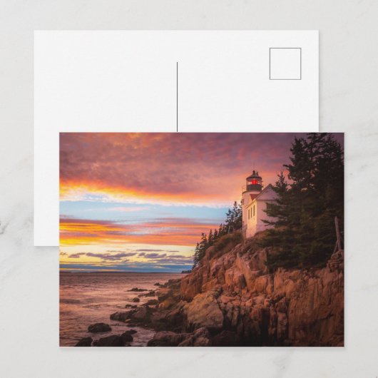 vuurtoren | Nationaal park Acadia Maine Briefkaart (Voorkant / Achterkant)