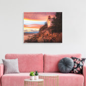 vuurtoren | Nationaal park Acadia Maine Canvas Afdruk (Insitu (Woonkamer))