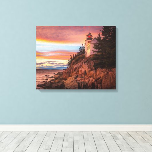 vuurtoren | Nationaal park Acadia Maine Canvas Afdruk (Insitu (Houten vloer))