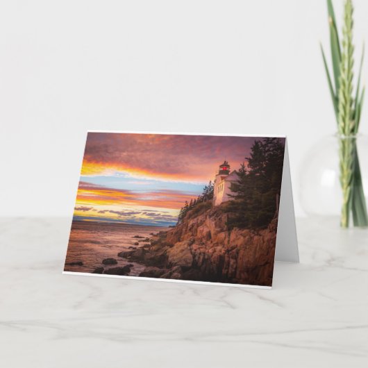 vuurtoren | Nationaal park Acadia Maine Kaart (Voorkant)