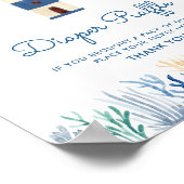 Vuurtoren Nautical Baby shower Diaper Raffle Sign Poster (Hoek)