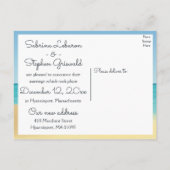 Vuurtoren Nautical Just Married Beach Wedding Aankondigingskaart (Achterkant)