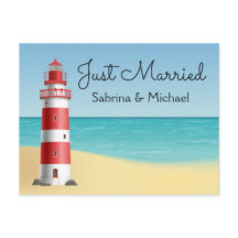 Vuurtoren Nautical Just Married Beach Wedding