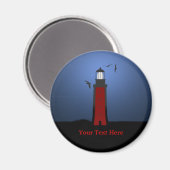 vuurtoren Nautical Round Magnet (Voorkant / Achterkant)