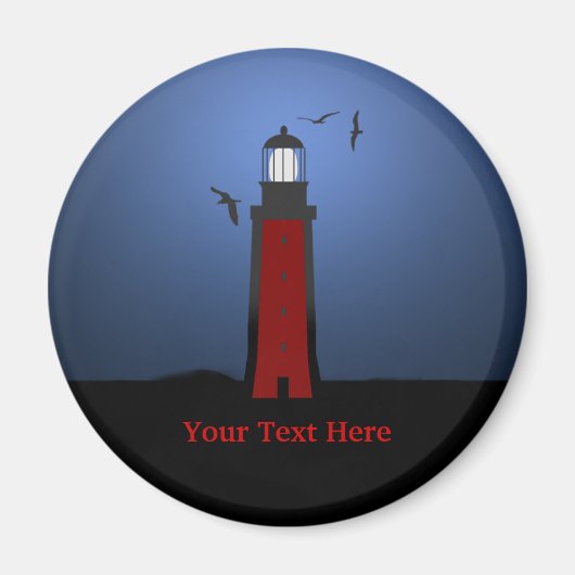 vuurtoren Nautical Round Magnet (Voorkant)