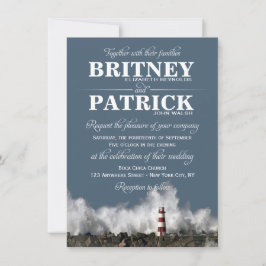 Vuurtoren Nautical Thleding Invitations Kaart