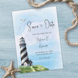Vuurtoren Nautical Waterverf Wedding Save The Date