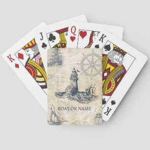 Vuurtoren Nautisch gepersonaliseerd Pokerkaarten