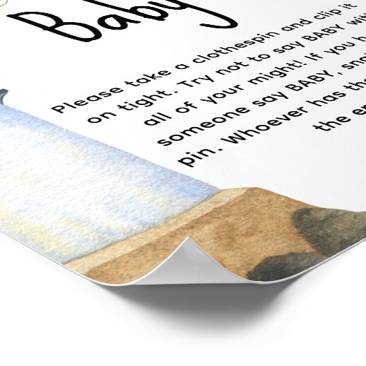 Vuurtoren nautisch - Niet zeggen baby Poster (Hoek)