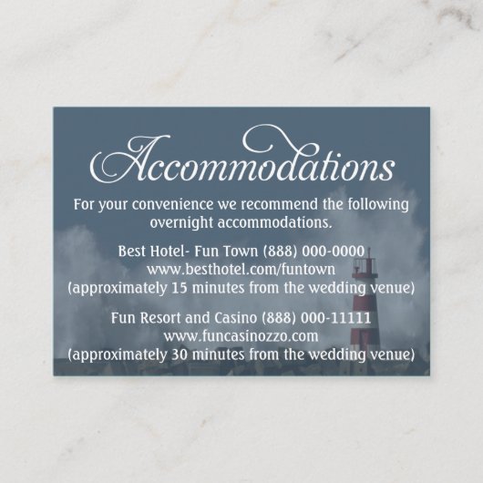 Vuurtoren Nautische Accommodatie Receptie Kaarten (Voorkant)