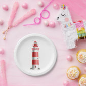 Vuurtoren Nautische bruiloft Strand Zomer Oceaan Papieren Bordje (Feest)