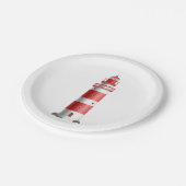 Vuurtoren Nautische bruiloft Strand Zomer Oceaan Papieren Bordje (Gekanteld)