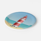 Vuurtoren Nautische bruiloft Strand Zomer Oceaan Papieren Bordje (Gekanteld)