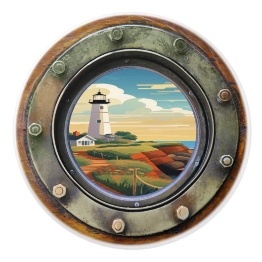Vuurtoren Nautische Porthole Lade Knoppen (Voorkant)