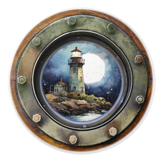 Vuurtoren Nautische Porthole Lade Knoppen (Voorkant)