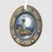 Vuurtoren Nautische Porthole Ornament (voorkant)