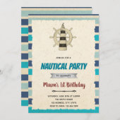 Vuurtoren — nautische themauitnodiging kaart (Voorkant / Achterkant)