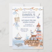 Vuurtoren nautische verjaardag kaart (Voorkant)